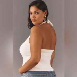 NEW ANTHROPOLOGIE Tailored Halter Top in Ivory